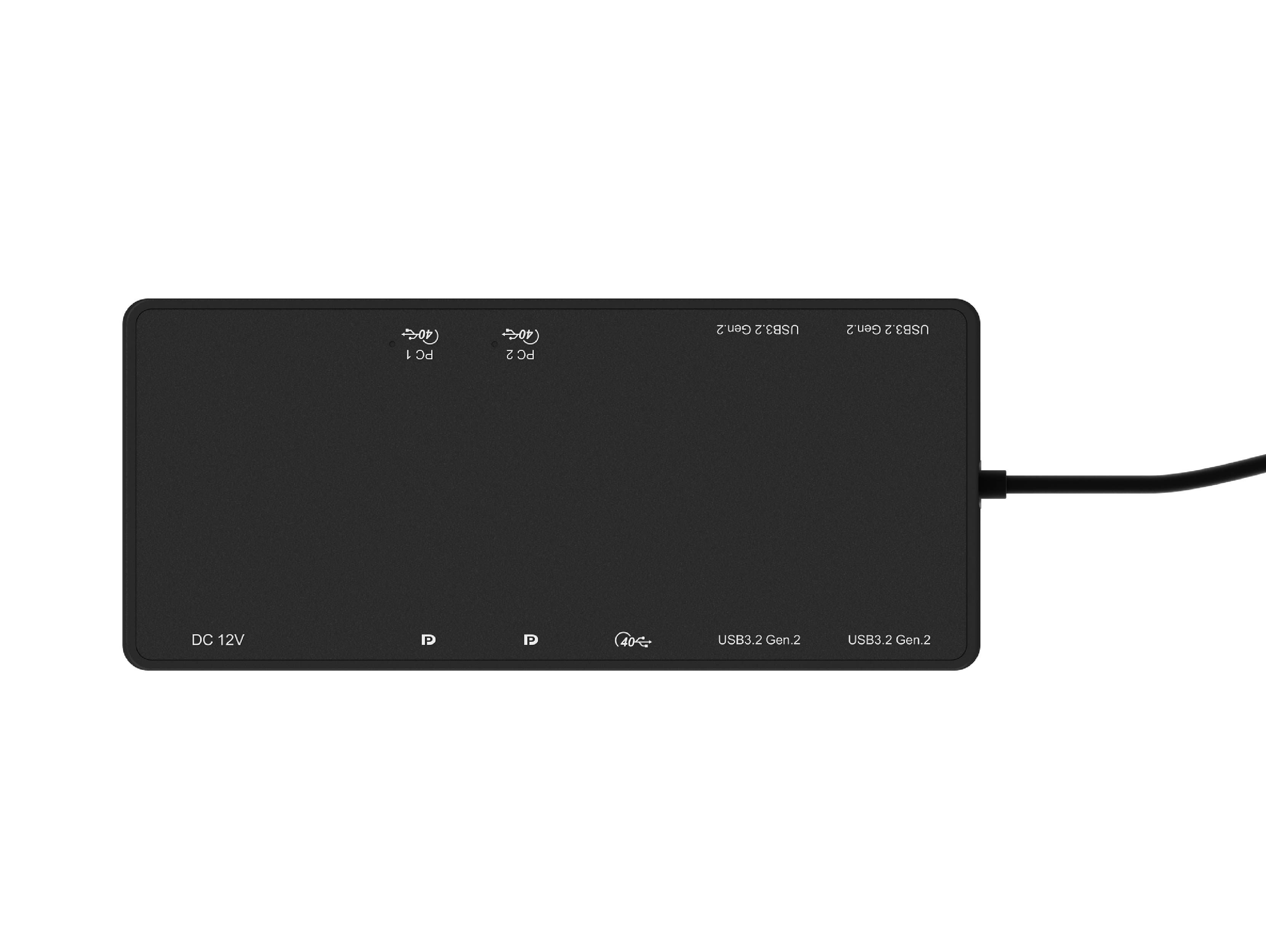 USB4 KVM Dock (SI-453US4), 2 to 2 KVM, supports 4K@60Hz output, USB4 USB-C supports 40Gbps to host, 4 x USB-A supports C1.2 (5V/2.4A) charge.